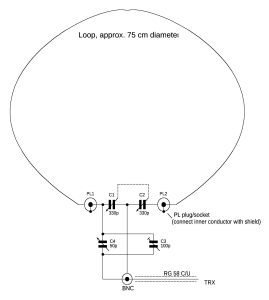 Schaltplan der QRP-Magnetloop Antenne